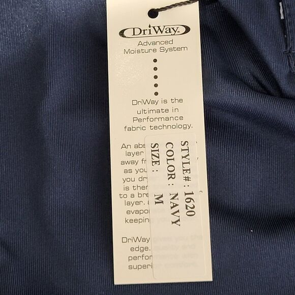 Byron Nelson Dri Way Polo Golf Shirt Mens Navy Sz M Short Sleeve Performance NWT - Picture 12 of 16